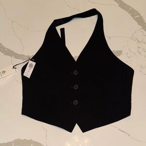 Aritzia Babaton Black Halter Blouse